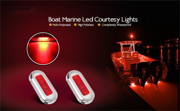 Oblong Courtesy Light Marine Boat Deck Transom Stern LED Light for Yacht Pontoon Fishing Boat Kayak Sailboat, Sealed Boat Cabin Lights