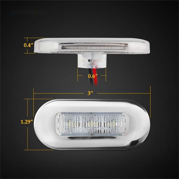Oblong Courtesy Light Marine Boat Deck Transom Stern LED Light for Yacht Pontoon Fishing Boat Kayak Sailboat, Sealed Boat Cabin Lights