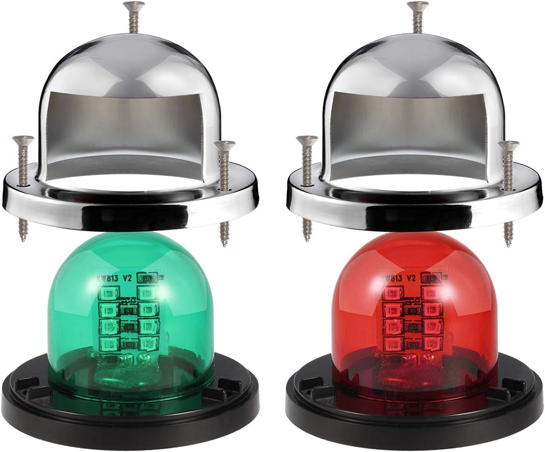Round Marine Boat Light Red Green LED Bow Navigation Lights Deck Side Port Starboard Lights Sailing Signal Light