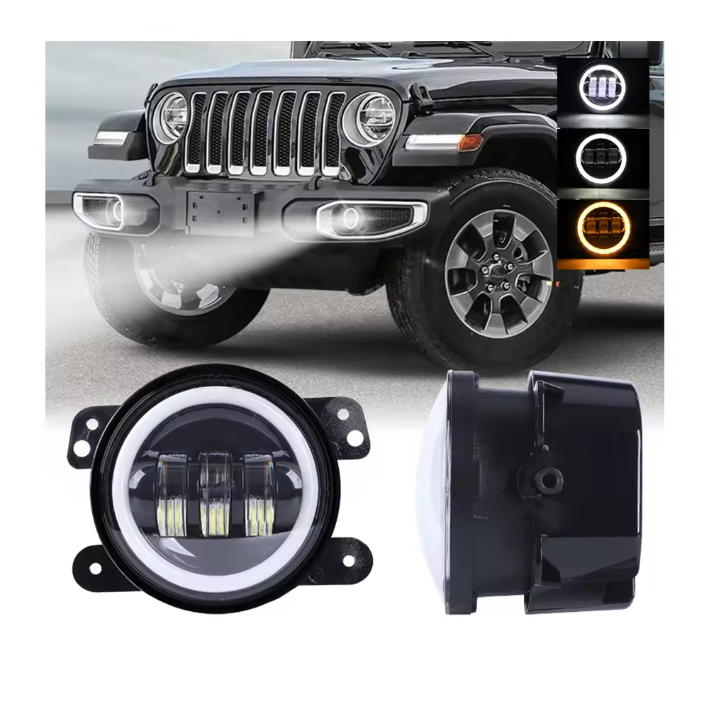 2018 3 Inch 4 Inch Laser Led Fog Lights with drl Para halo ring For Jeep Wrangler Jl Jk Oem Fog Driving Lights for Dodge