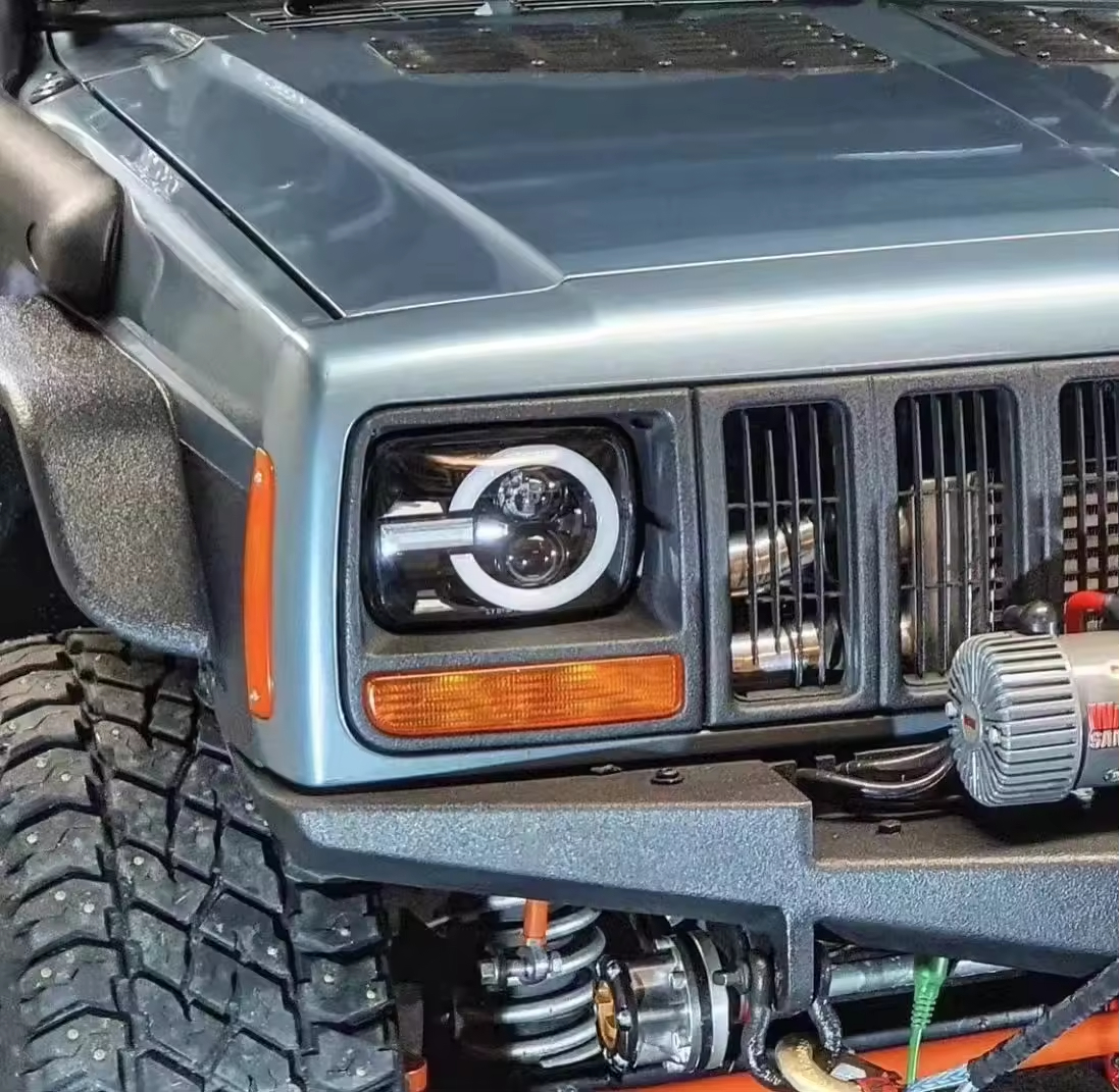 90W DOT 5X7 inch Square Headlight With DRL Yellow Turn Signals 7x5'' LED Headlamp For Jeep Cherokee XJ & Wrangler YJ