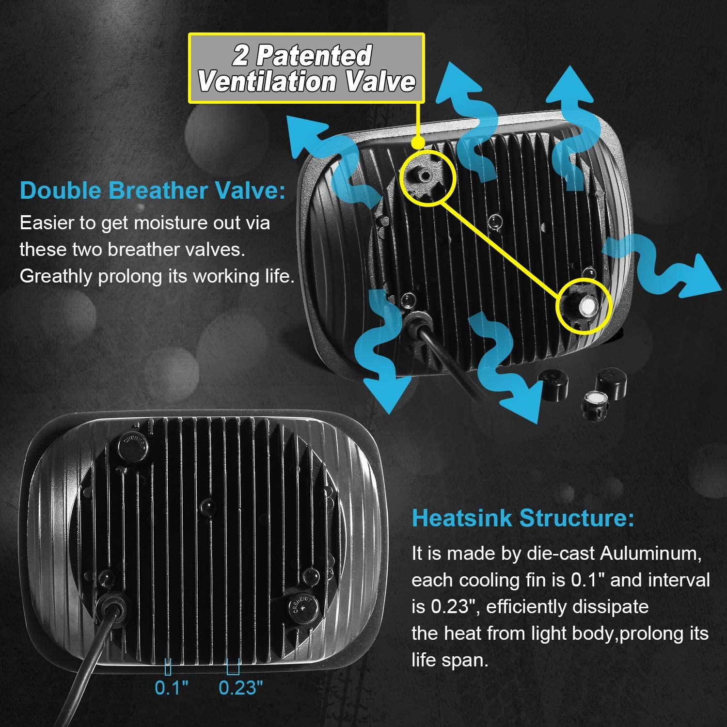New 110W 5x7 Inch Led Headlights 7x6 LED Headlamp DOT Approved with High Low Beam H6054 6054 Led Headlight Compatible with Jeep YJ Cherokee XJ H5054 H6054LL 6052 6053(Pair)