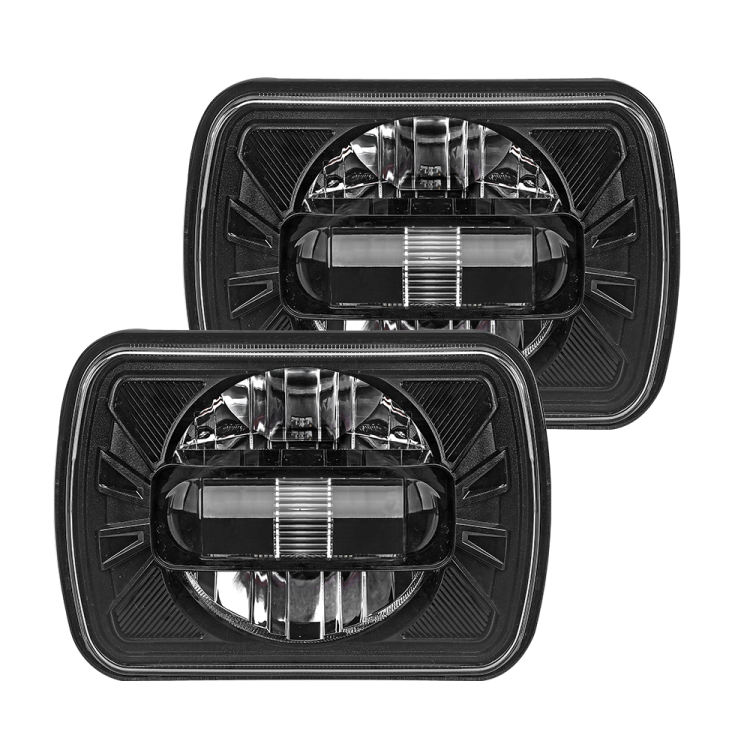 60W H6054 LED Headlights 7x6 5x7 Headlamp Anti-glare Hi/Low Sealed Beam Lights Compatible with Cherokee XJ Wrangler YJ etc