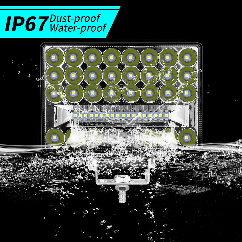 5 Inch 144W 48 led square work light for Automobiles, Motorcycles, Off-Road Vehicles, Trucks, Forklifts, ATVs, Construction Vehicles, Boats